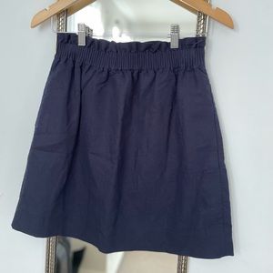 J Crew Paper Bag Waist Skirt; size 2; Navy
